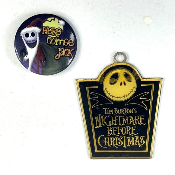Nightmare Before Christmas Vtg Movie Promo Disney Lot Pins Button Frame Booklet - Picture 3 of 16